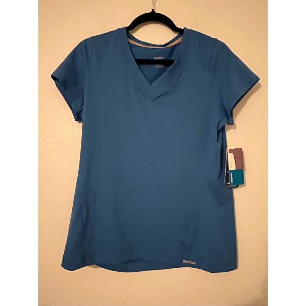 Reebok PlayDry Sport Women's Training Running Slim Fit Short Sleeve  Shirt NEW N